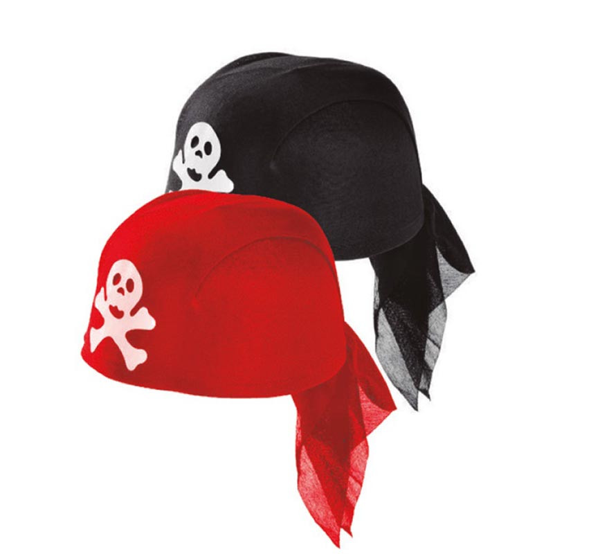 Pack of Pirate Cap black and red assorted colors