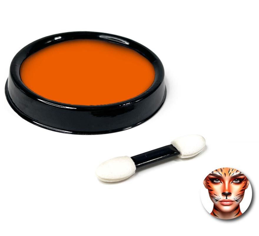 Orange water-based makeup pack with brush