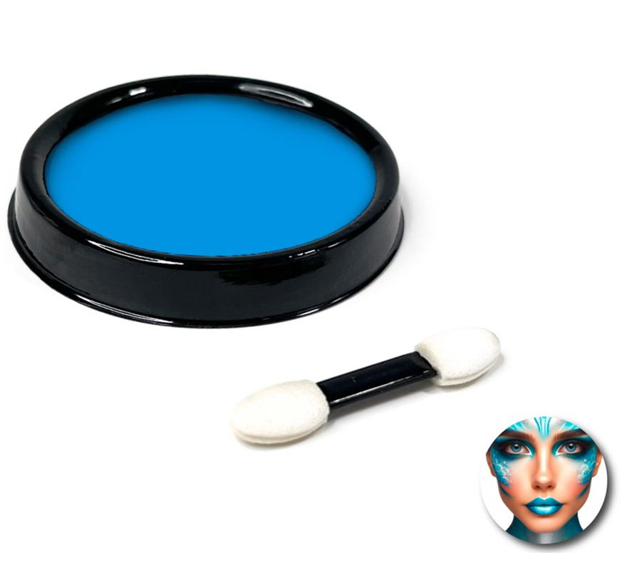 Turquoise water-based makeup pack with brush