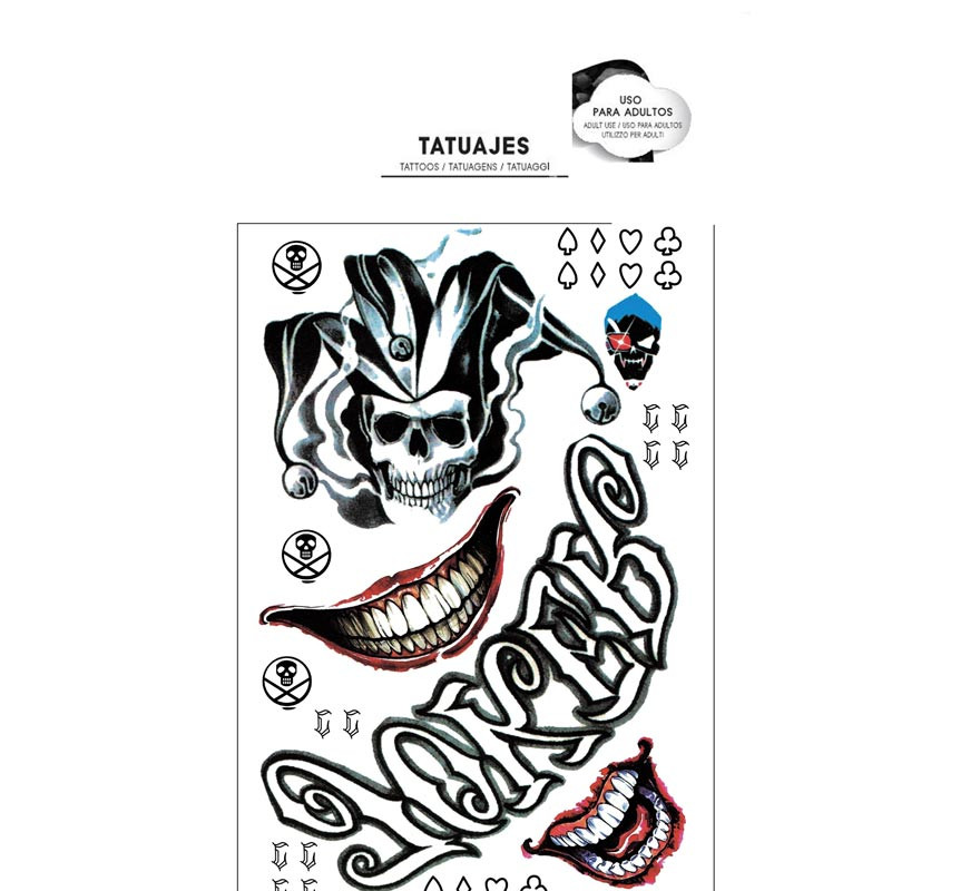 Conflicting Clown Tattoo Pack of 20x32 cm