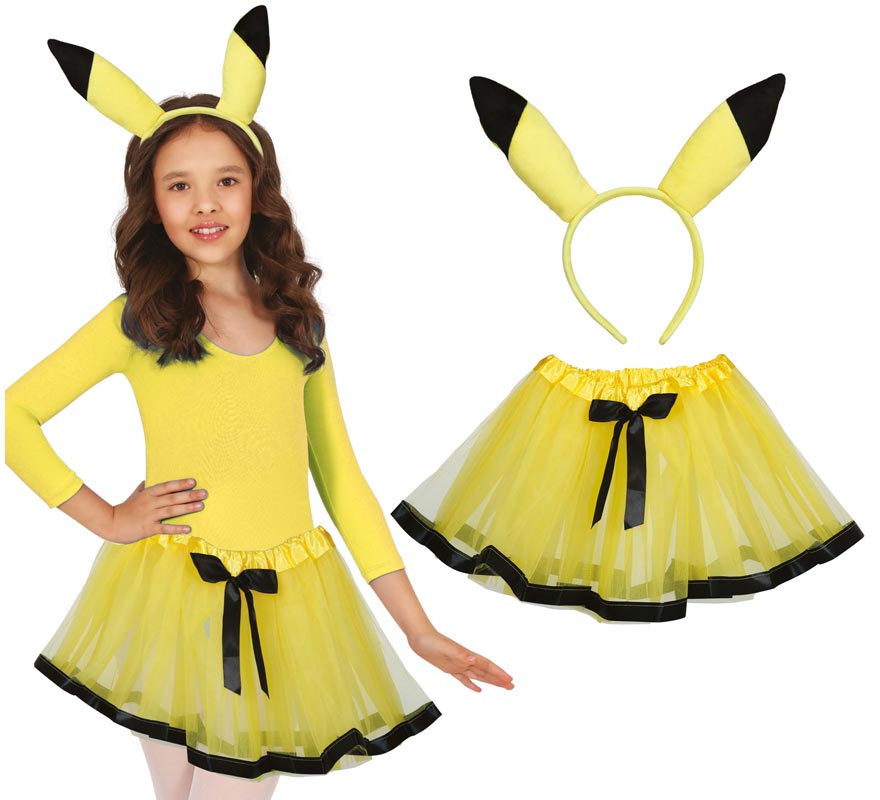 Pack Diadema y Tutú de Ratón Amarillo para niña