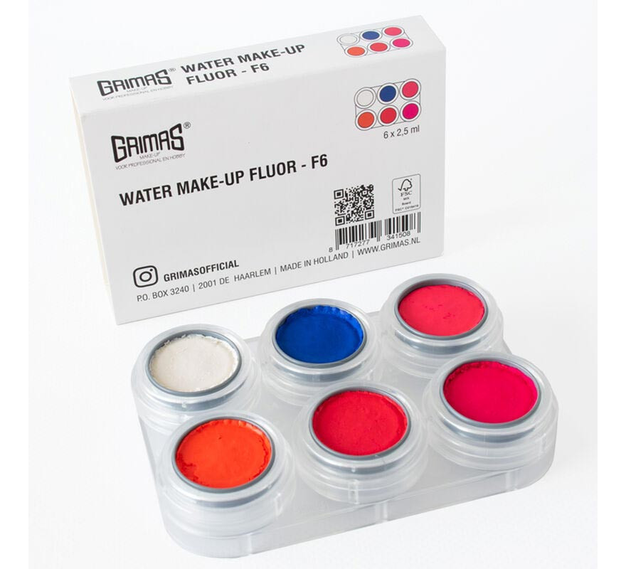 6-color fluorescent water-based makeup palette