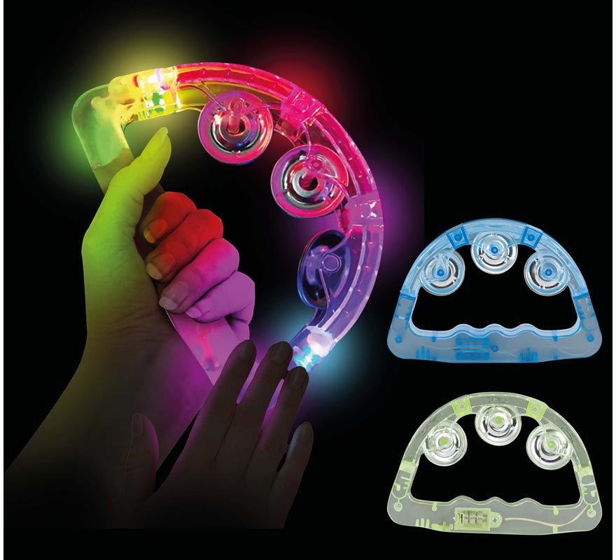 Pandereta con Luz de 16x15 cm en colores surtidos Pandereta con Luz de 16x15 cm en colores surtidos