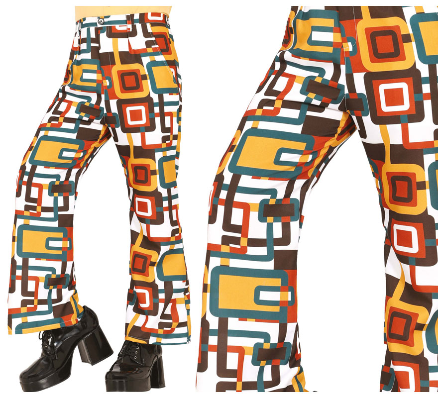 Adult 70s Plaid Print Trousers