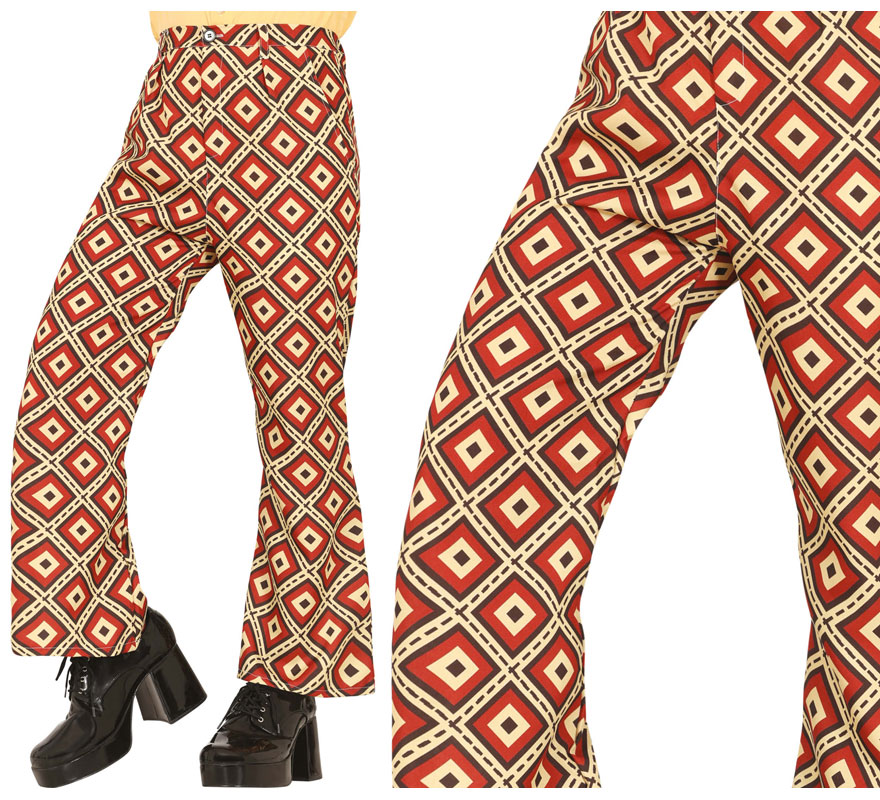 Adult 70s diamond print trousers