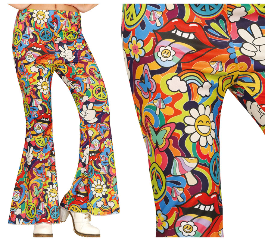 Pantaloni Hippie Peace and Love da donna