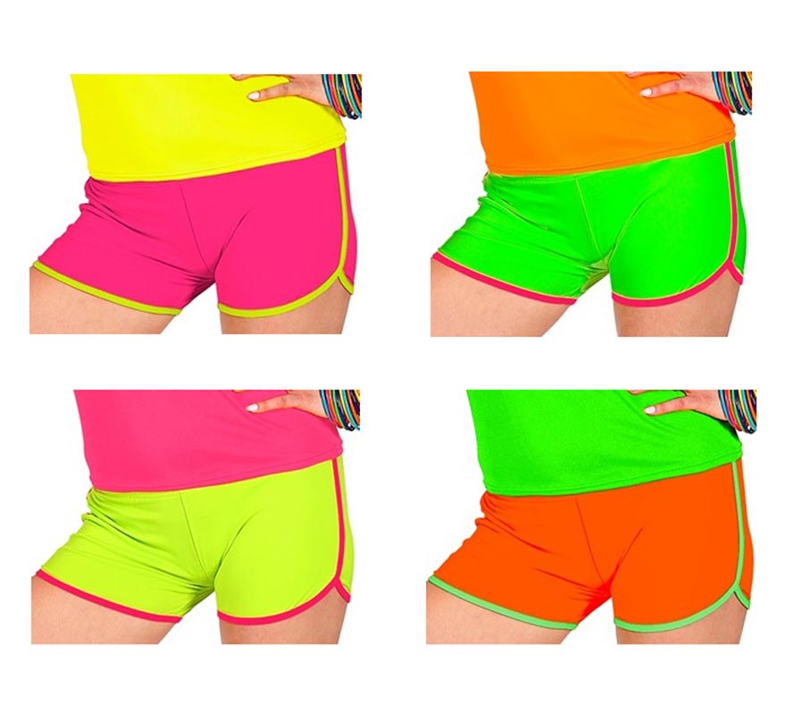 Shorts neon em várias cores para mulheres