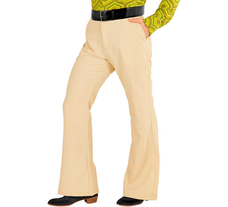 Men's beige 70s disco pants