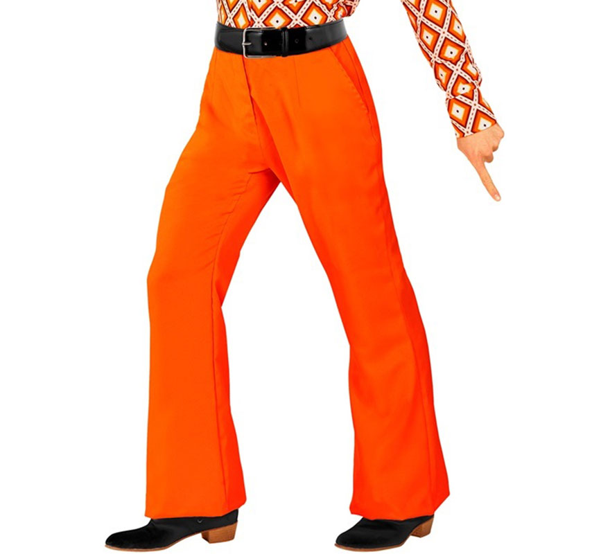 Men's Orange 70s Disco Pants