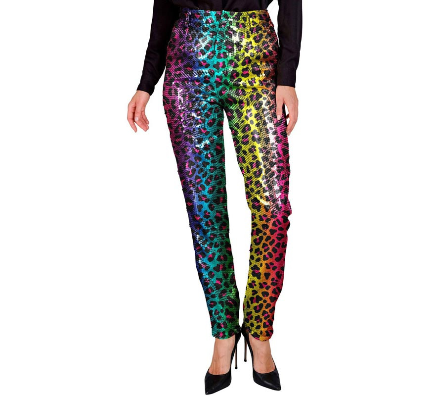 Multicolor Animal Print Party Fashion Pants for Women