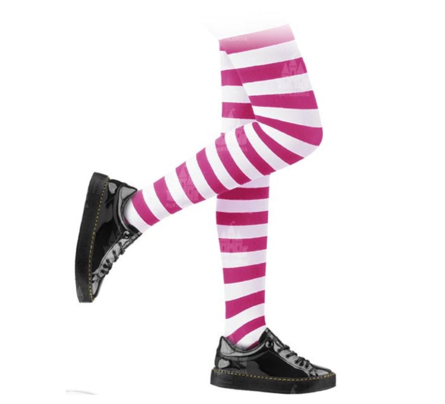 Collants às Riscas Branco Infantil em várias cores