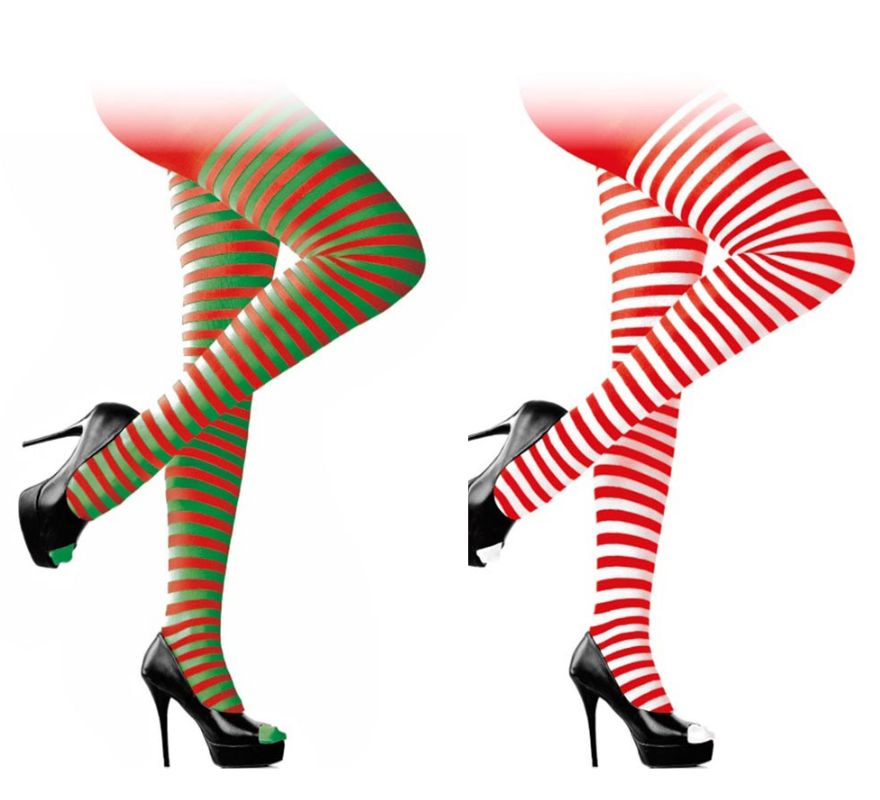 Collants às Riscas Vermelho Adulto em várias cores