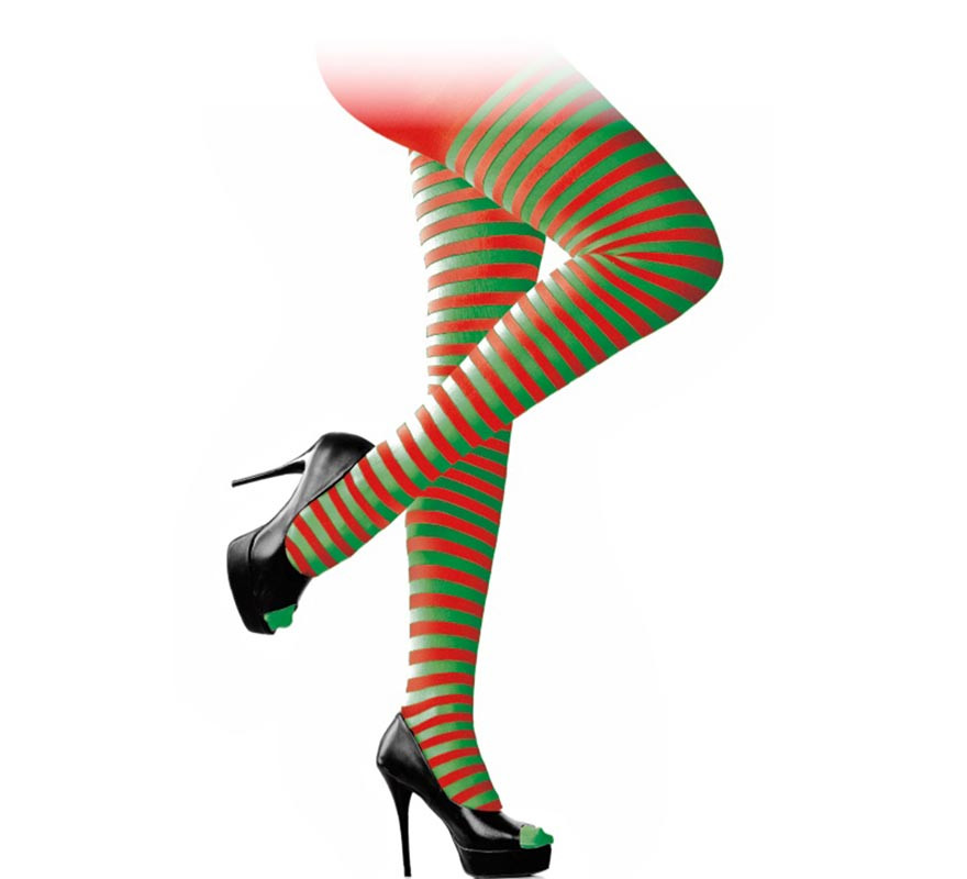 Collants às Riscas Vermelho Adulto em várias cores