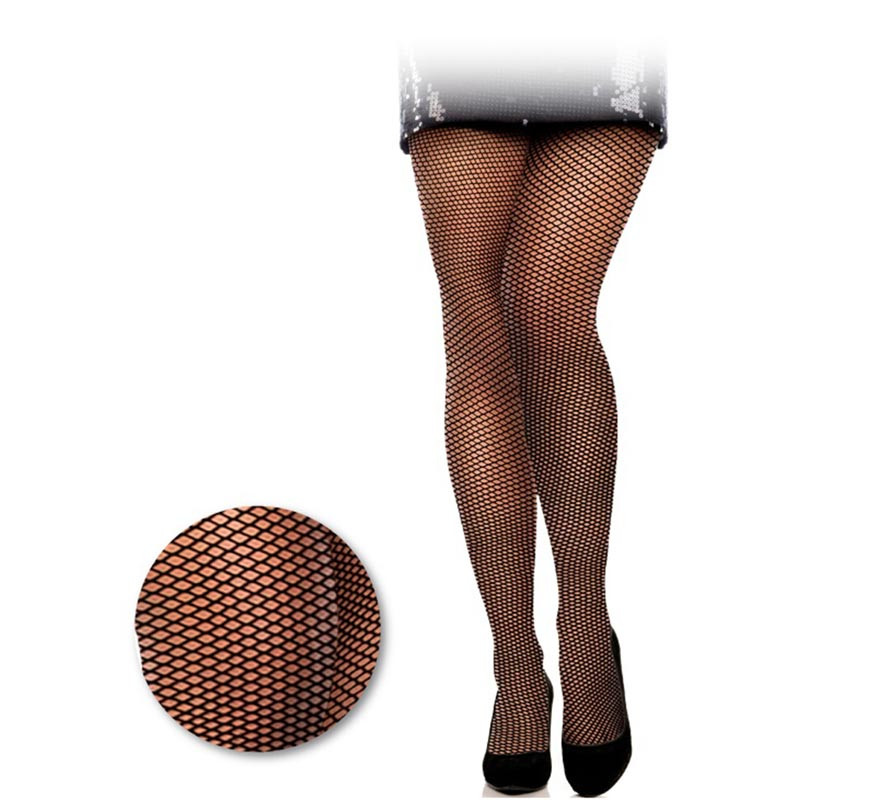 Adult black fine mesh panty