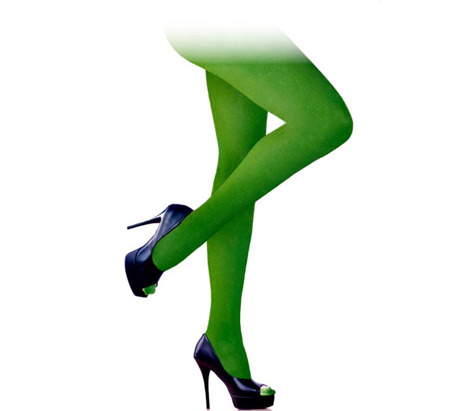 Green 40 denier adult tights