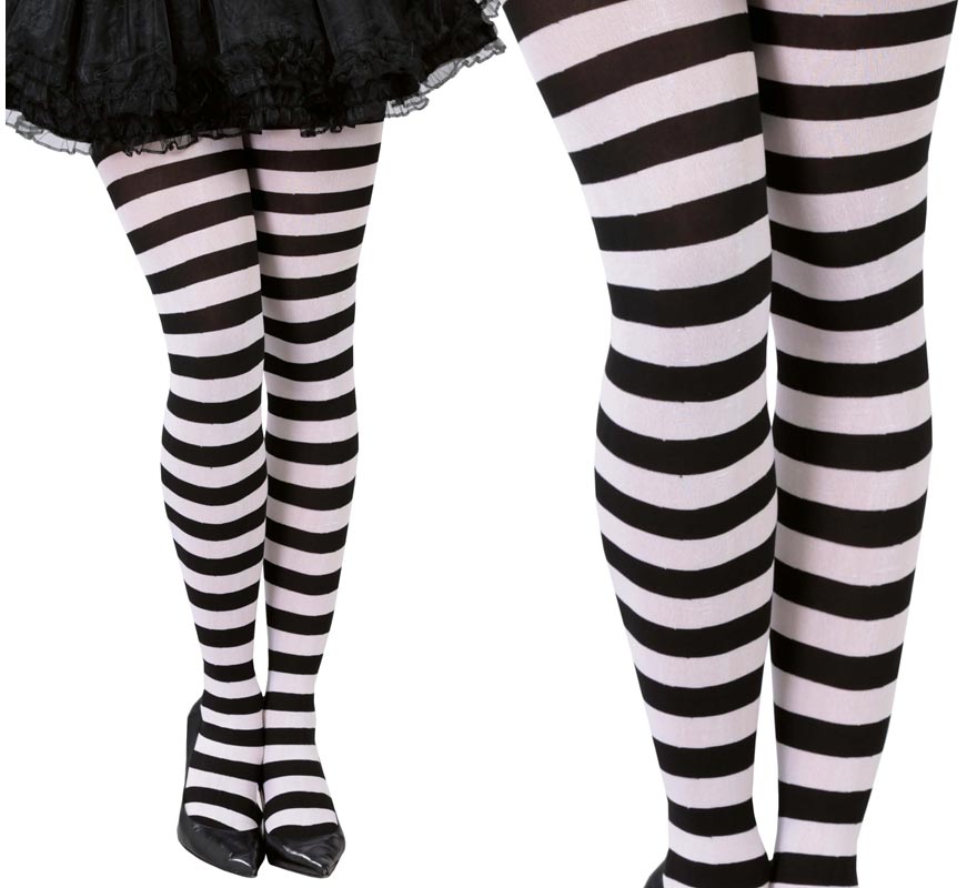 Black and white striped tights