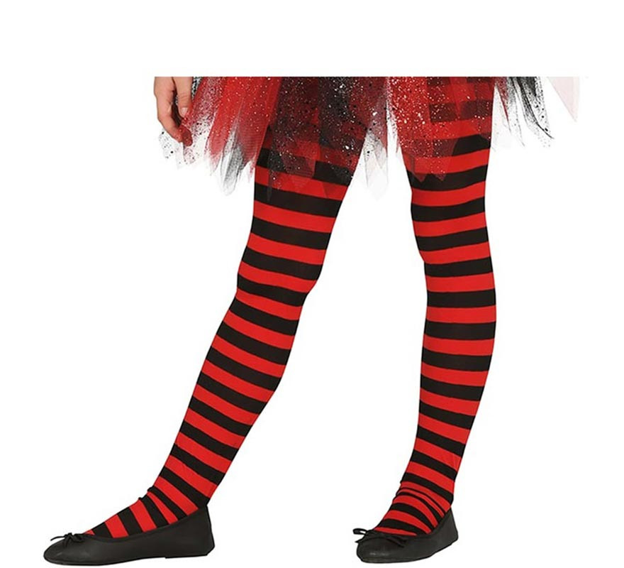 Collants listrados em várias cores para criança dos 7 aos 12 anos