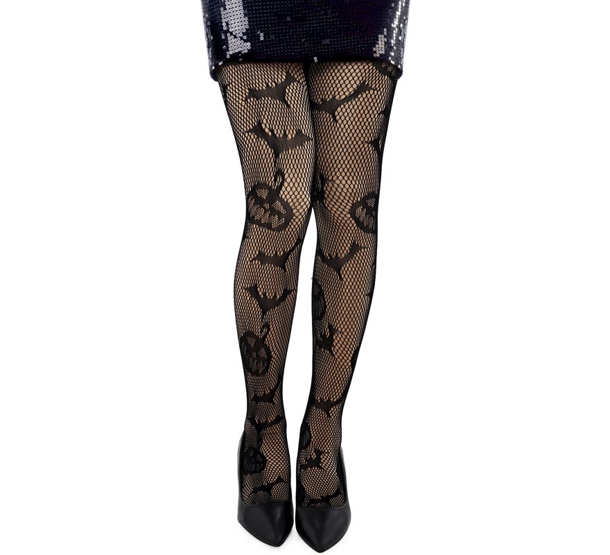 Adult Pumpkin Fishnet Tights