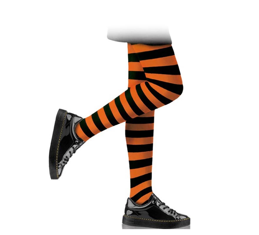 Collants Rayés Noir Et Blanc Pour Fille (lot De 2) - Halloween, Noël, Spectacle, Quotidien - 52% Polyester, 42% Nylon, 6% Spandex
