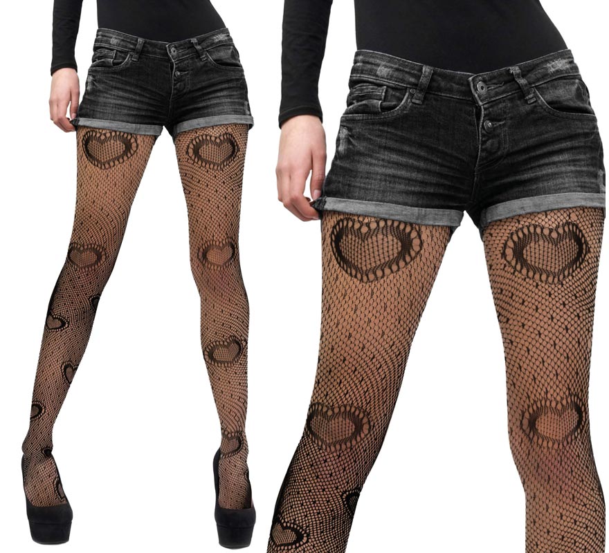 Pantys negros con Corazones Pantys negros con Corazones