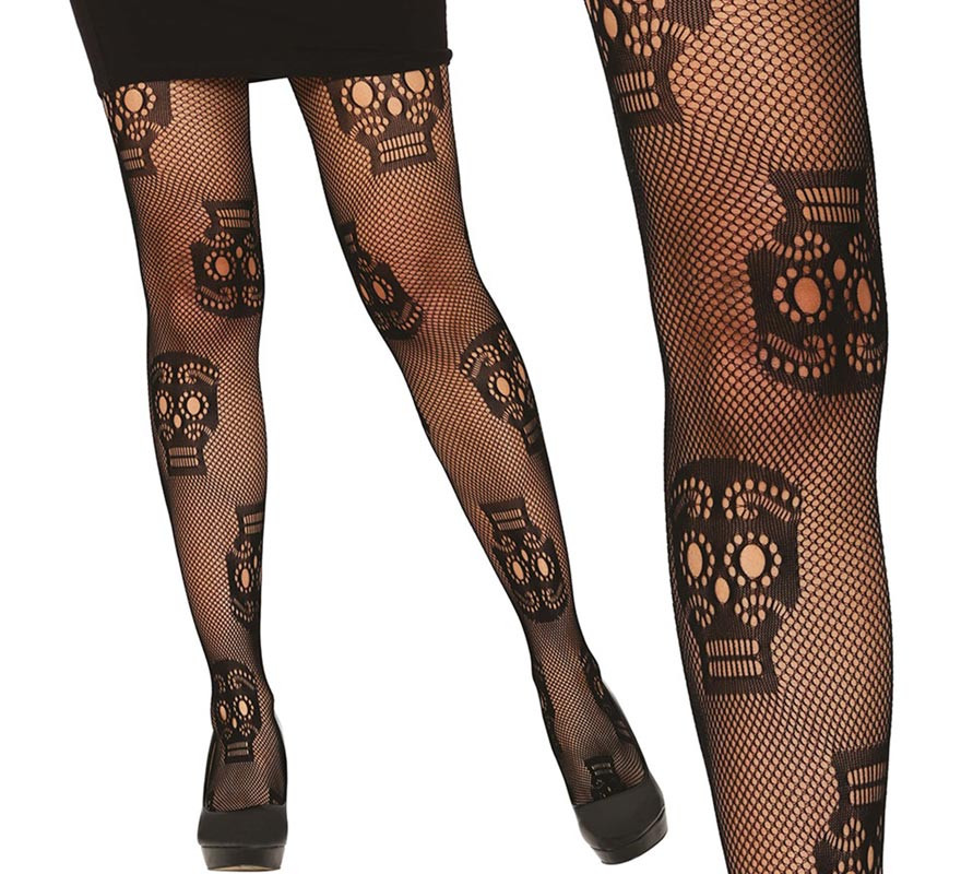 Women's Skull Fishnet Tights