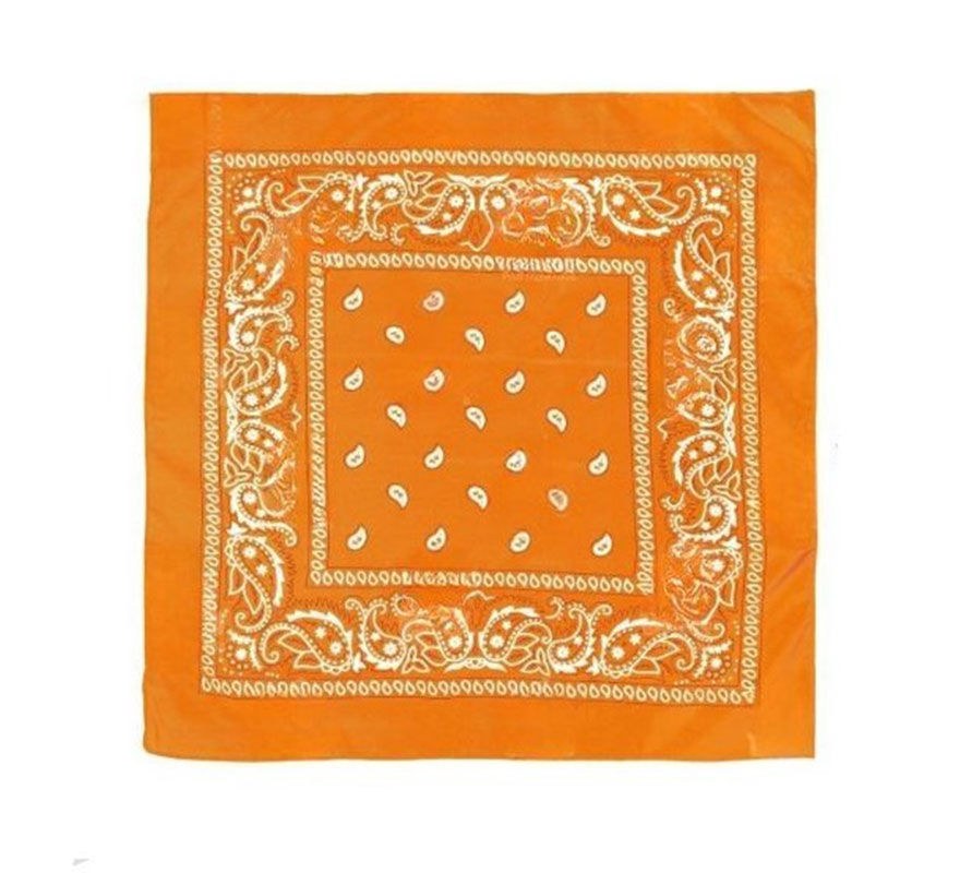 Orange Paisley Scarf 54x54 cm