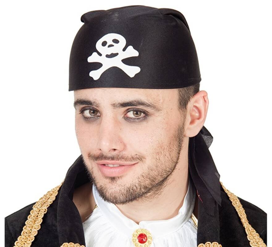 Pañuelo Pirata Negro con Calavera
