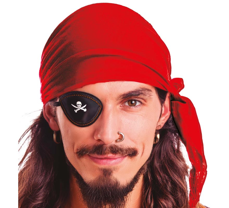 Pañuelo Pirata rojo de Terciopelo