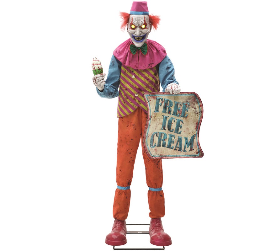 1.8m Ice Cream Man Grim Clown with Light, Sound and Movement