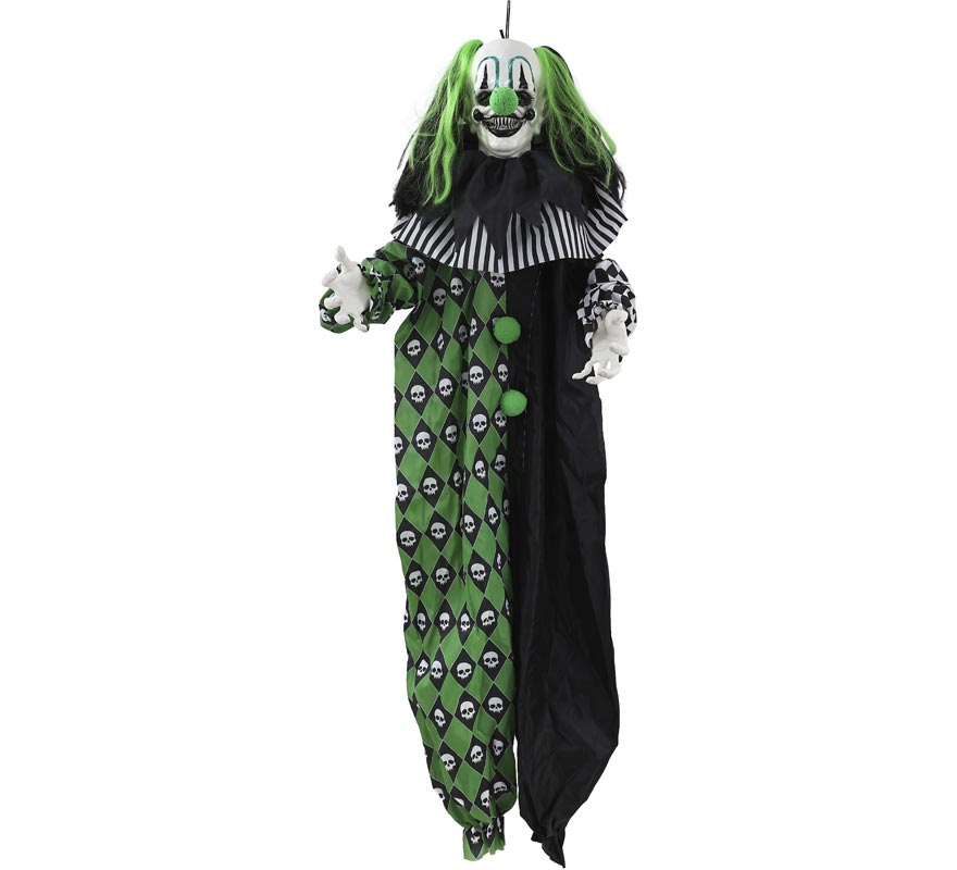 Animated Green Clown with Sound and Movement 165 cm