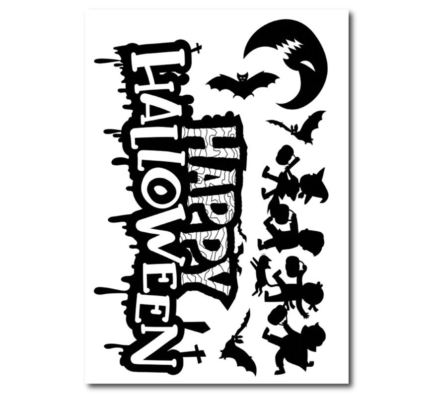 Adesivo de vinil feliz Halloween 20x30cm