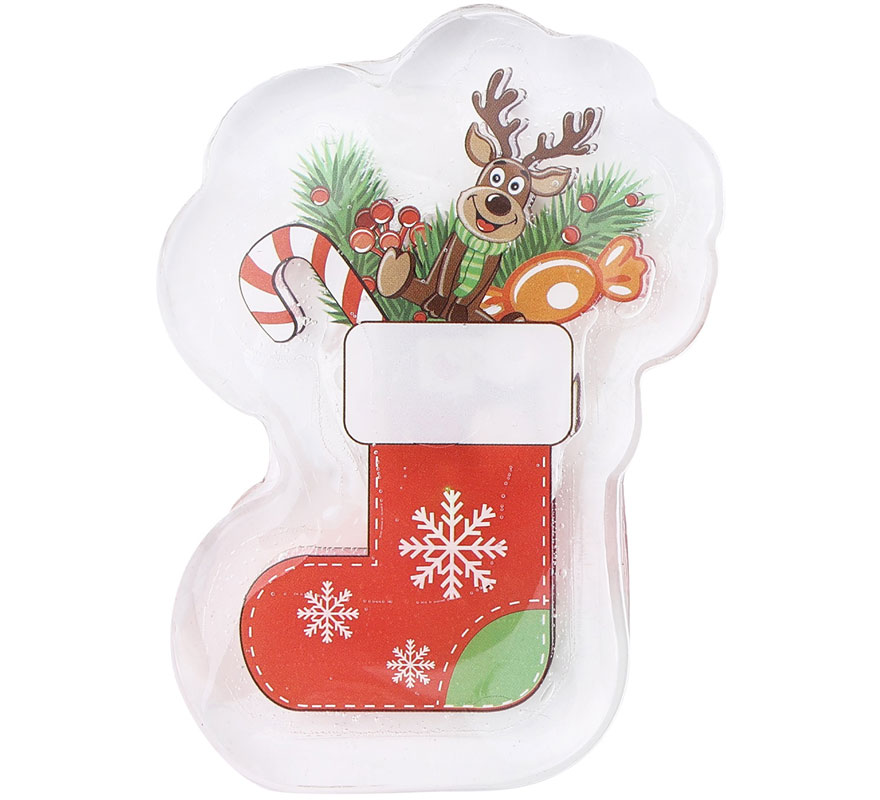 Pegatina Gel Led Calcetín Navidad de 10x15 cm