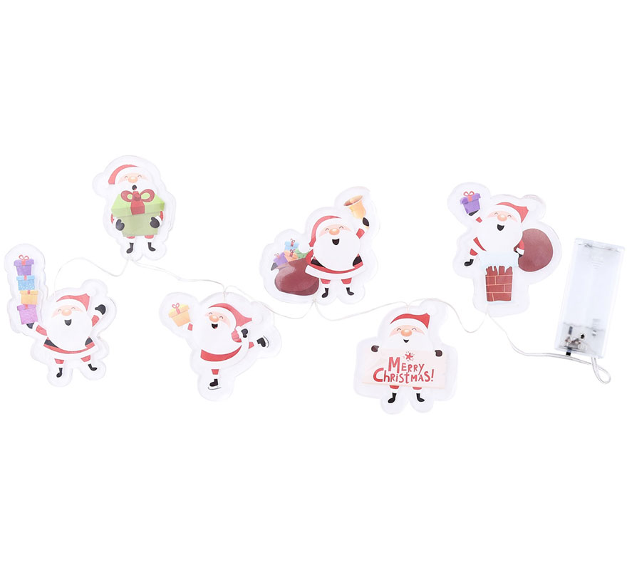 Pegatinas Gel Led 6 Figuritas de Papá Noel de 15x35 cm