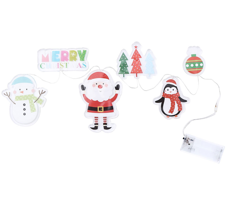 Pegatinas Gel Led 6 Figuritas Merry christmas de 15x30 cm
