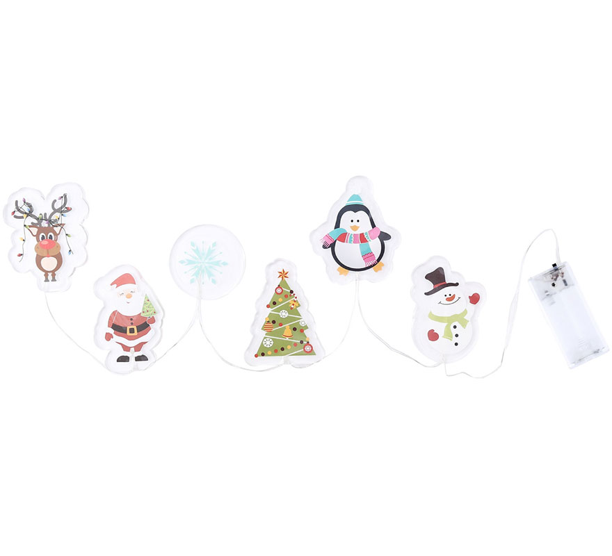 Pegatinas Gel Led 6 Figuritas Motivos Navideños de 15x35 cm