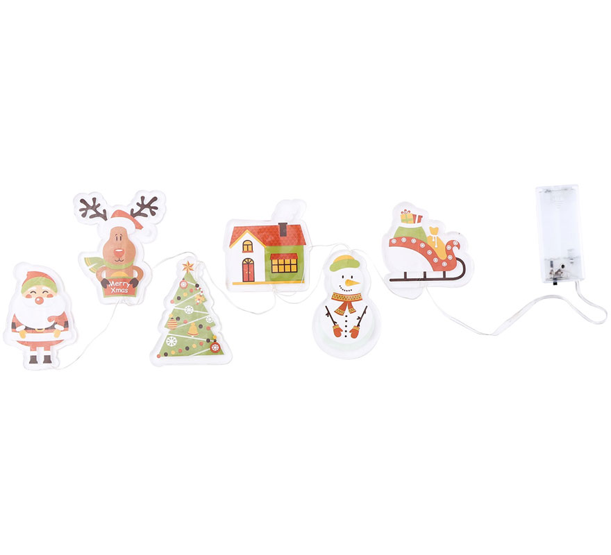 Pegatinas Gel Led 6 Figuritas Navideñas de 15x35 cm