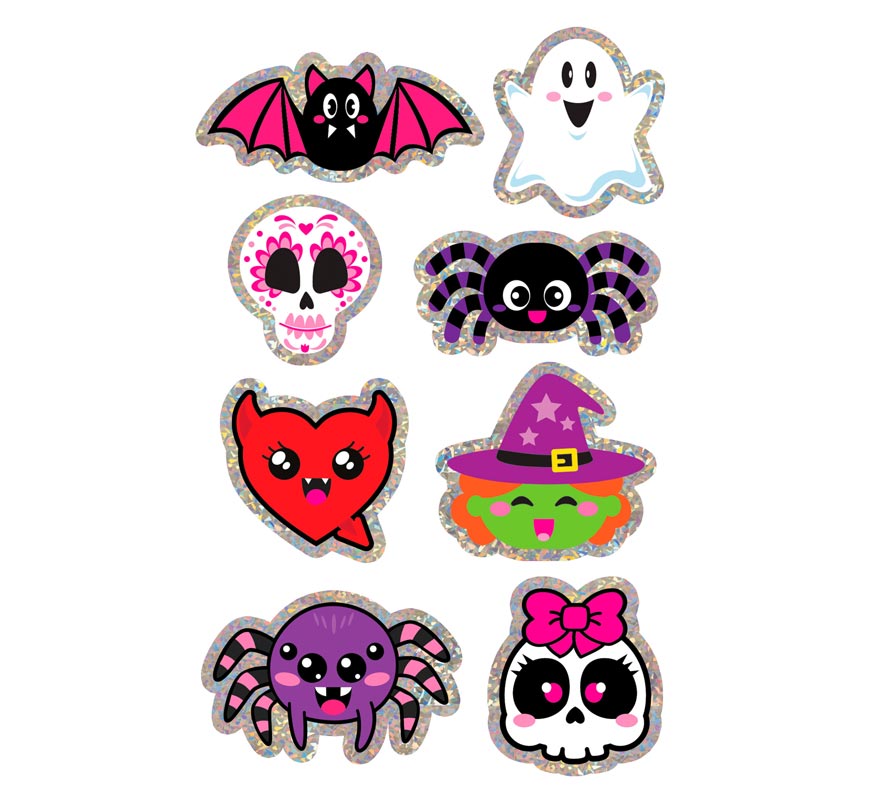 Adesivos holográficos variados de Halloween