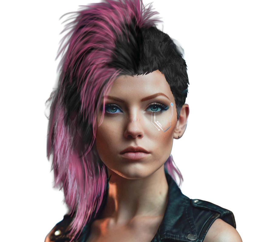 Peluca de Cresta Punk