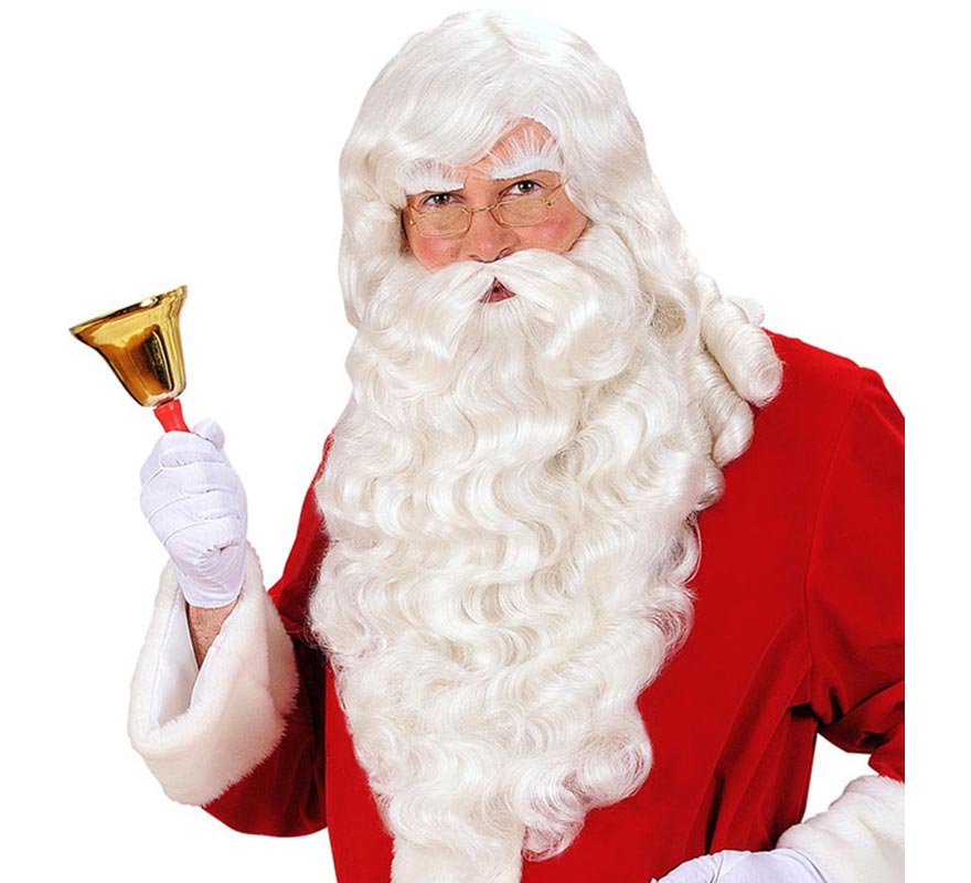 Peluca de Papá Noel con Barba, Bigote y Cejas
