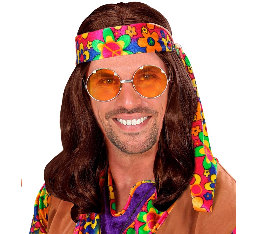 Peruca Hippie com Faixa em diversas cores adultas