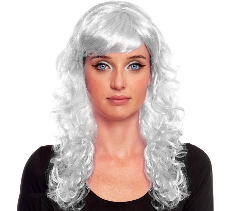 White Ondas wig with fringe