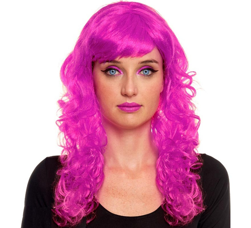 Fuchsia waves wig with fringe