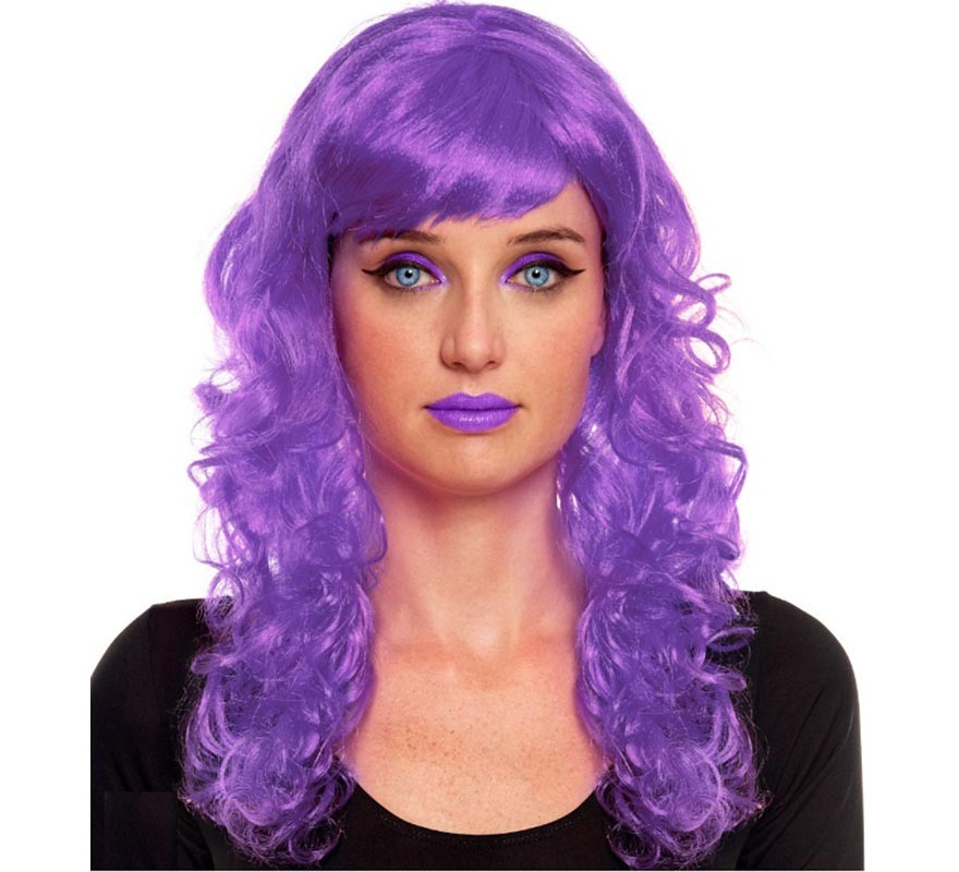 Dark purple Ondas wig with fringe