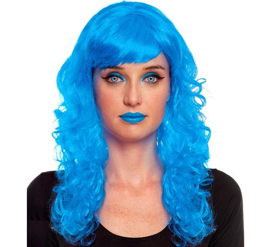 Turquoise waves wig with fringe