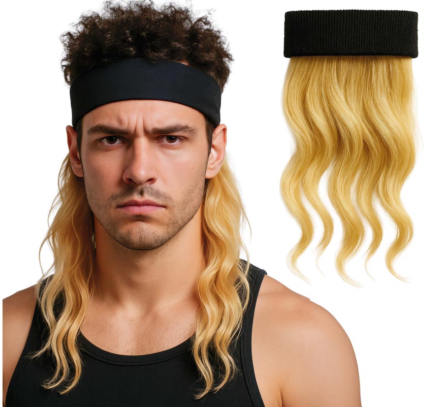 Peluca Rubia con Cinta negra