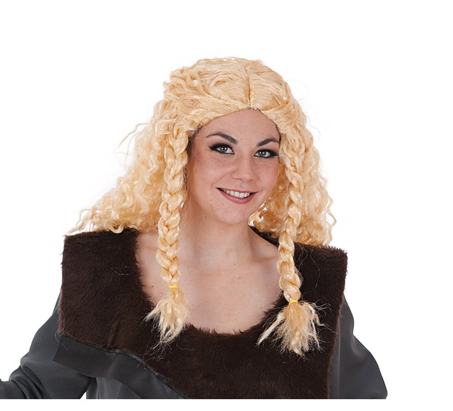 Peluca rubia Vikinga con trenzas (T.Universal)