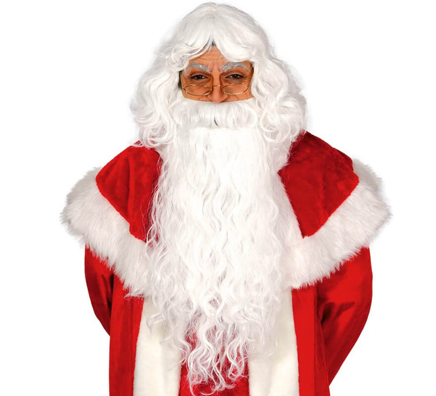 ZONEWD Père Noël avec barbe,Père Noël réaliste - visage père Noël pour le  costume Noël, masque complet vieil homme pour la fête Noël adulte cosplay  du