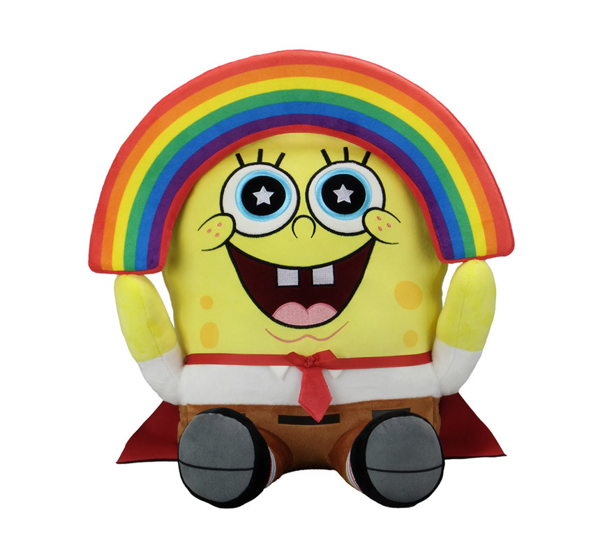 Rainbow SpongeBob plush with 40 cm vibrating hug effect