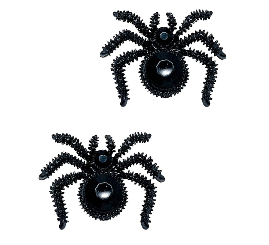 2.5cm Black Spider Earrings