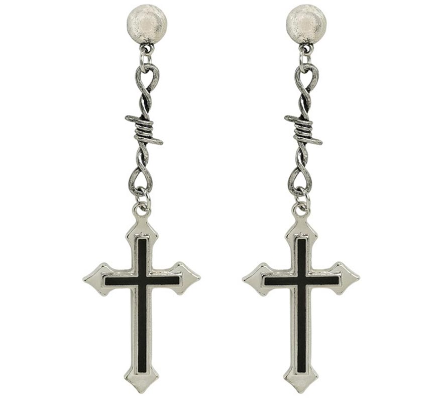 Pendientes Cruz negros